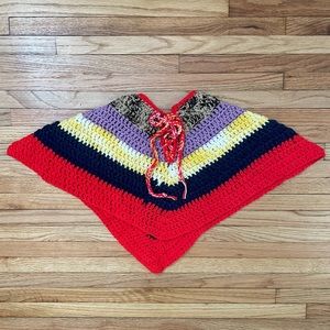 Vintage Hand-knit Kids Poncho